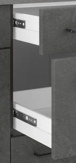KOCHSTATION Küchenzeile »KS-Tulsa« mit E-Geräten, Breite 380 cm, schwarze Metallgriffe, MDF Fronten