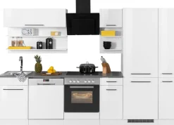 KOCHSTATION Küchenzeile »KS-Tulsa« ohne E-Geräte, Breite 300 cm, schwarze Metallgriffe, MDF Fronten