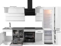 KOCHSTATION Küchenzeile »KS-Tulsa« ohne E-Geräte, Breite 300 cm, schwarze Metallgriffe, MDF Fronten