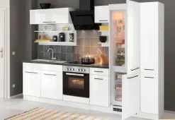 KOCHSTATION Küchenzeile »KS-Tulsa« ohne E-Geräte, Breite 300 cm, schwarze Metallgriffe, MDF Fronten