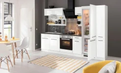 KOCHSTATION Küchenzeile »KS-Tulsa« ohne E-Geräte, Breite 300 cm, schwarze Metallgriffe, MDF Fronten