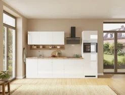 KOCHSTATION Küchenzeile »KS-Virginia,neu in verbesserter Ausführung« Arbeitsplatte 38 mm stark, Stauraum, Softclose,Breite 300 cm, Soft-Close, wahlweise mit E-Geräten