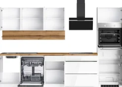 KOCHSTATION Küchenzeile »KS-Virginia,neu in verbesserter Ausführung« Arbeitsplatte 38 mm stark, Stauraum, Softclose,Breite 300 cm, Soft-Close, wahlweise mit E-Geräten