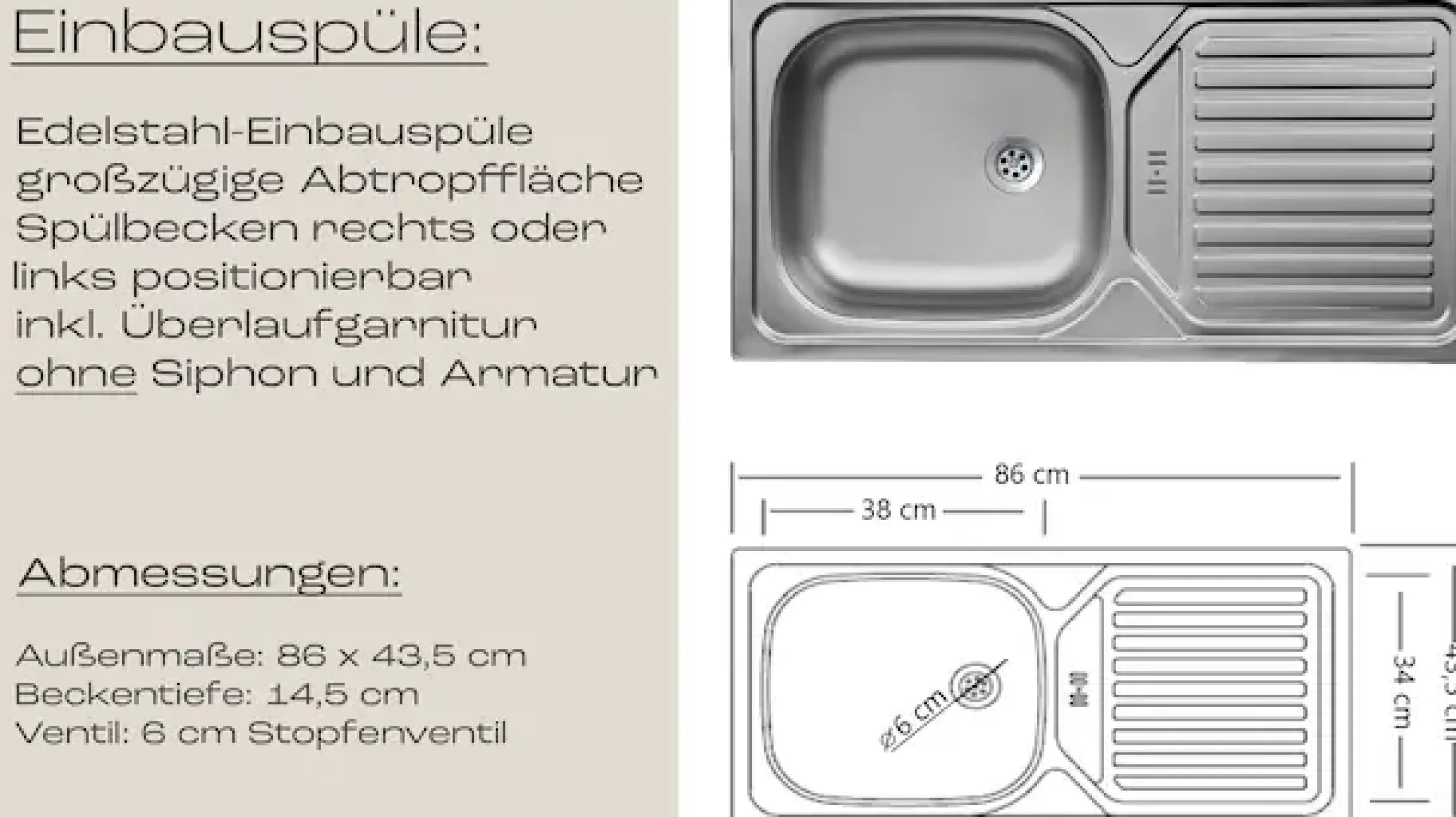 KOCHSTATION Küchenzeile »KS-Virginia,neu in verbesserter Ausführung« Arbeitsplatte 38 mm stark, Stauraum, Softclose,Breite 300 cm, Soft-Close, wahlweise mit E-Geräten