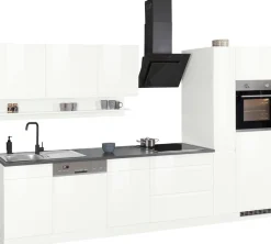 KOCHSTATION Küchenzeile »KS-Virginia,neu in verbesserter Ausführung« Arbeitsplatte 38 mm stark, Stauraum, Softclose,Breite 330 cm, Soft-Close, ohne E-Geräte
