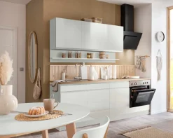 KOCHSTATION Küchenzeile »KS-Virginia,neu in verbesserter Ausführung« Arbeitsplatte 38 mm stark, Stauraum, Softclose,Breite 210 cm,Soft-Close,wahlweise mit E-Geräten