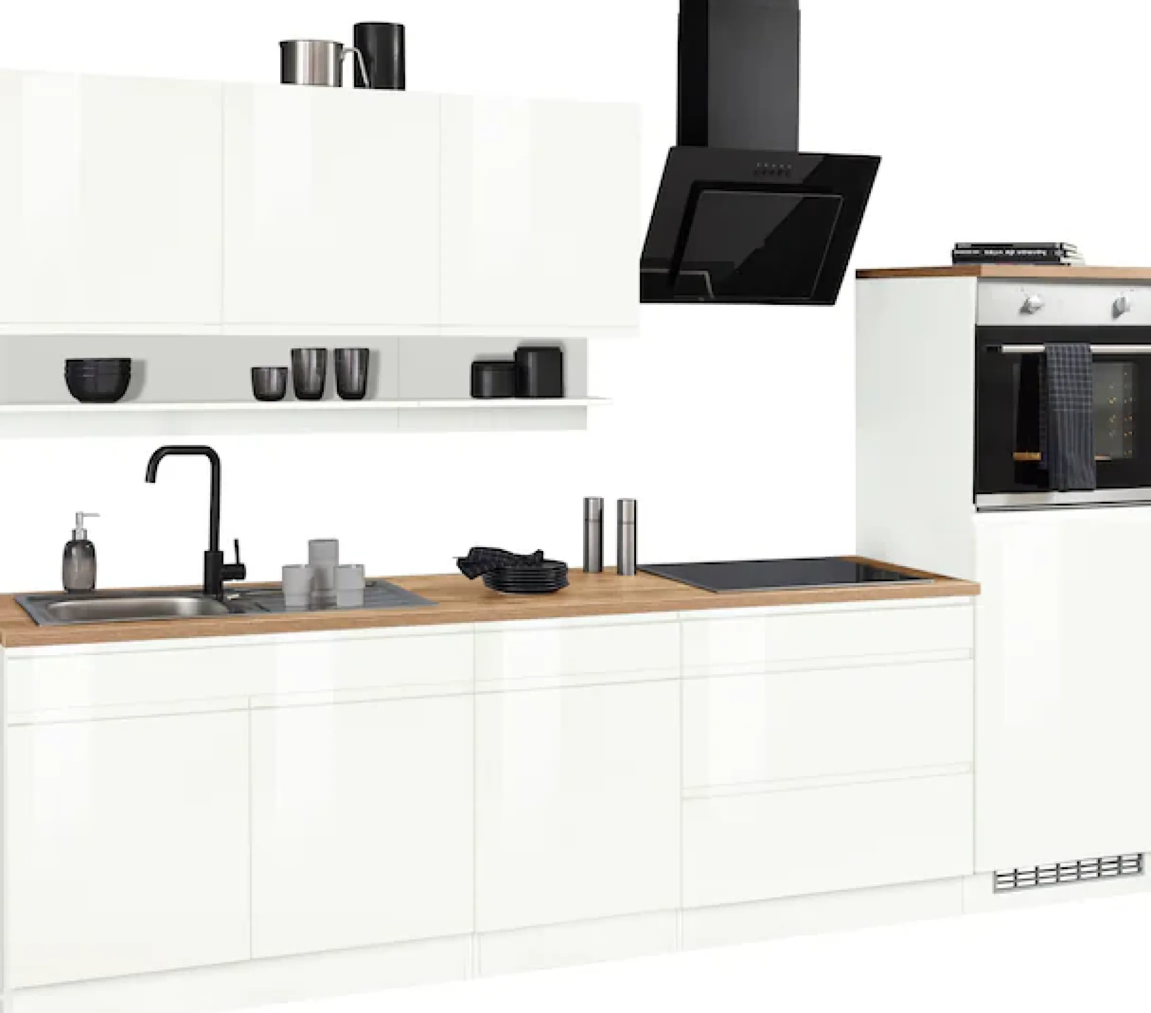 KOCHSTATION Küchenzeile »KS-Virginia,neu in verbesserter Ausführung« Arbeitsplatte 38 mm stark, Stauraum, Softclose,Breite 290, Soft-Close-Funktion, ohne E-Geräte