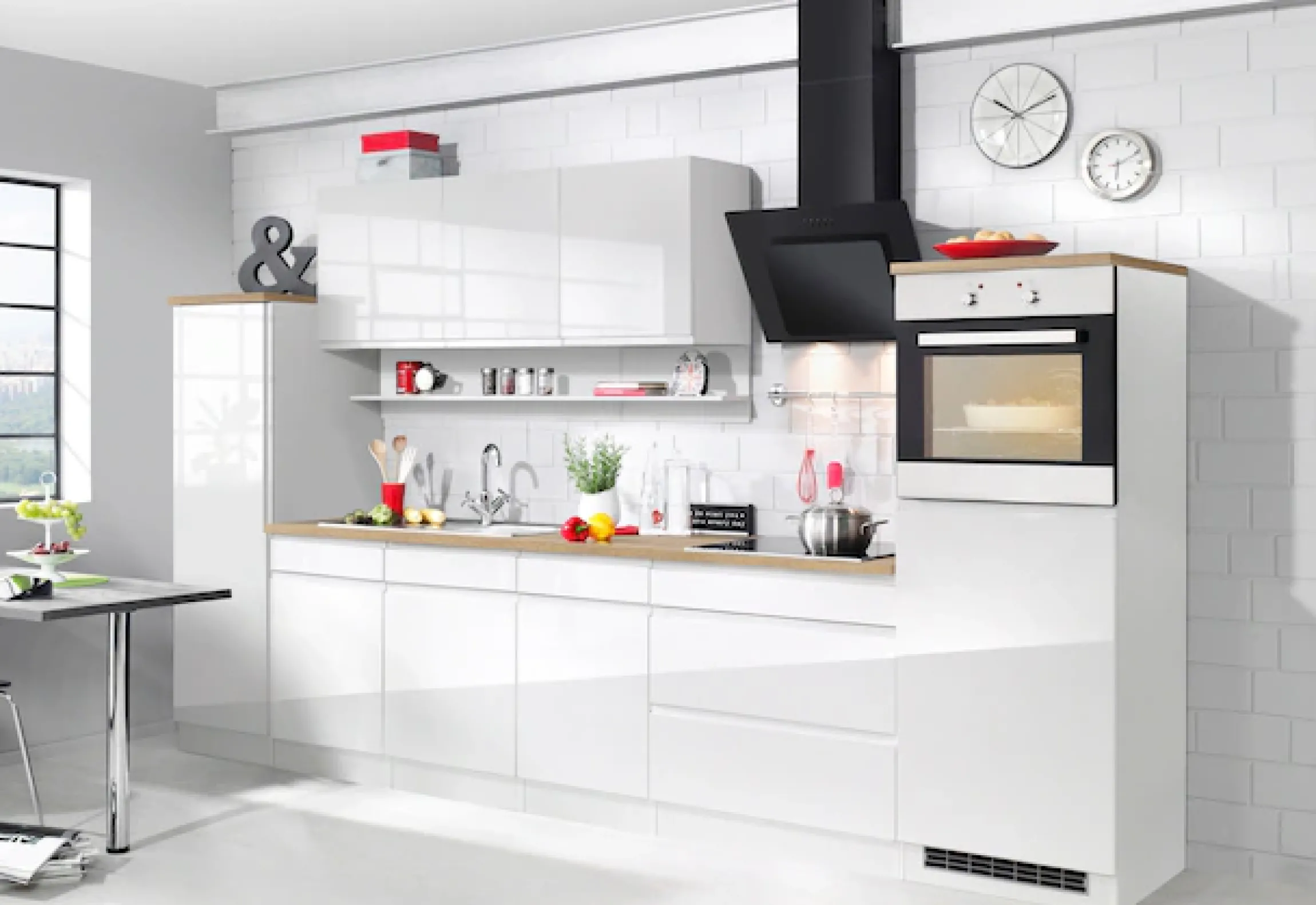 KOCHSTATION Küchenzeile »KS-Virginia,neu in verbesserter Ausführung« Arbeitsplatte 38 mm stark, Stauraum, Softclose,Breite 290, Soft-Close-Funktion, ohne E-Geräte