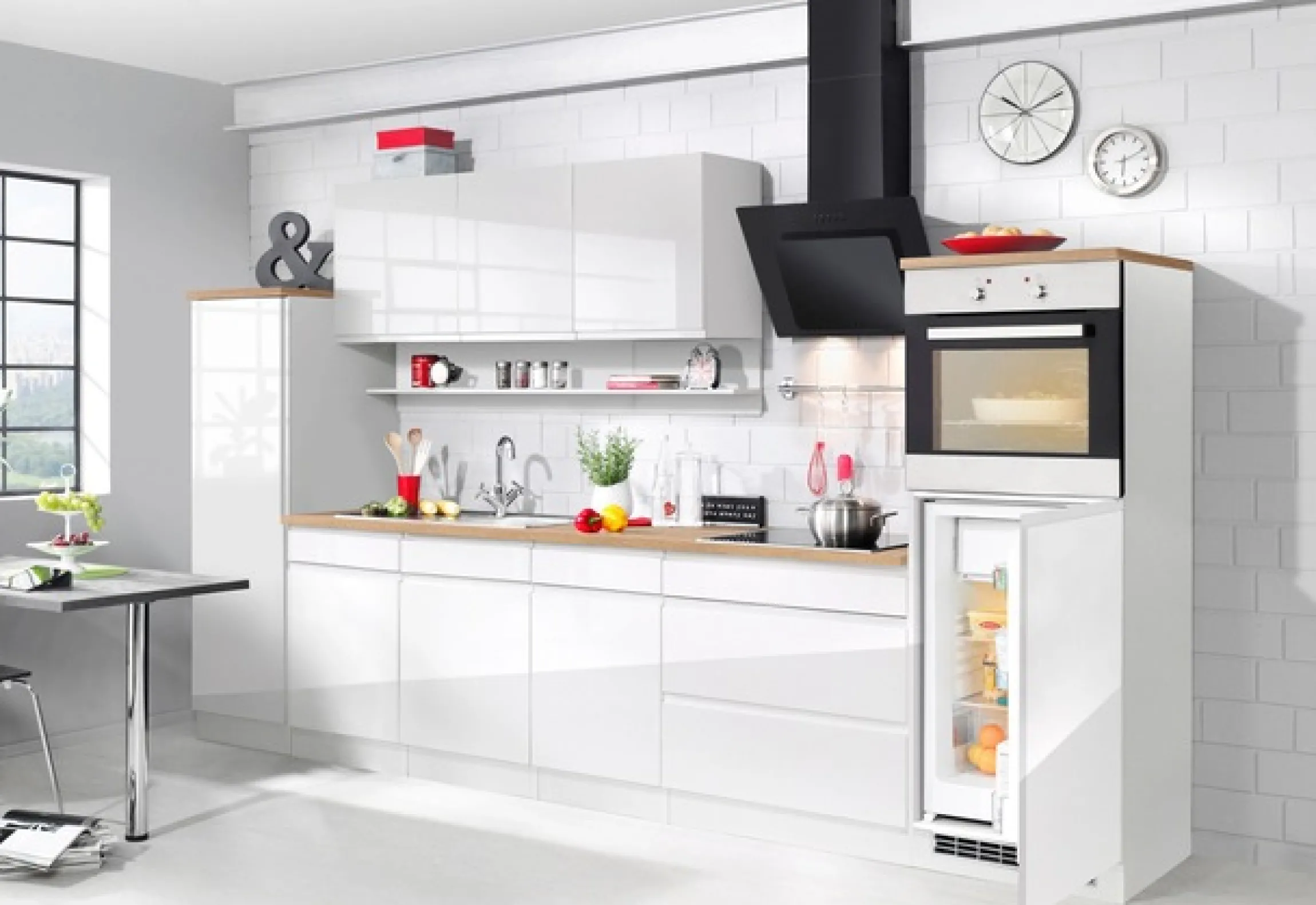 KOCHSTATION Küchenzeile »KS-Virginia,neu in verbesserter Ausführung« Arbeitsplatte 38 mm stark, Stauraum, Softclose,Breite 290, Soft-Close-Funktion, ohne E-Geräte