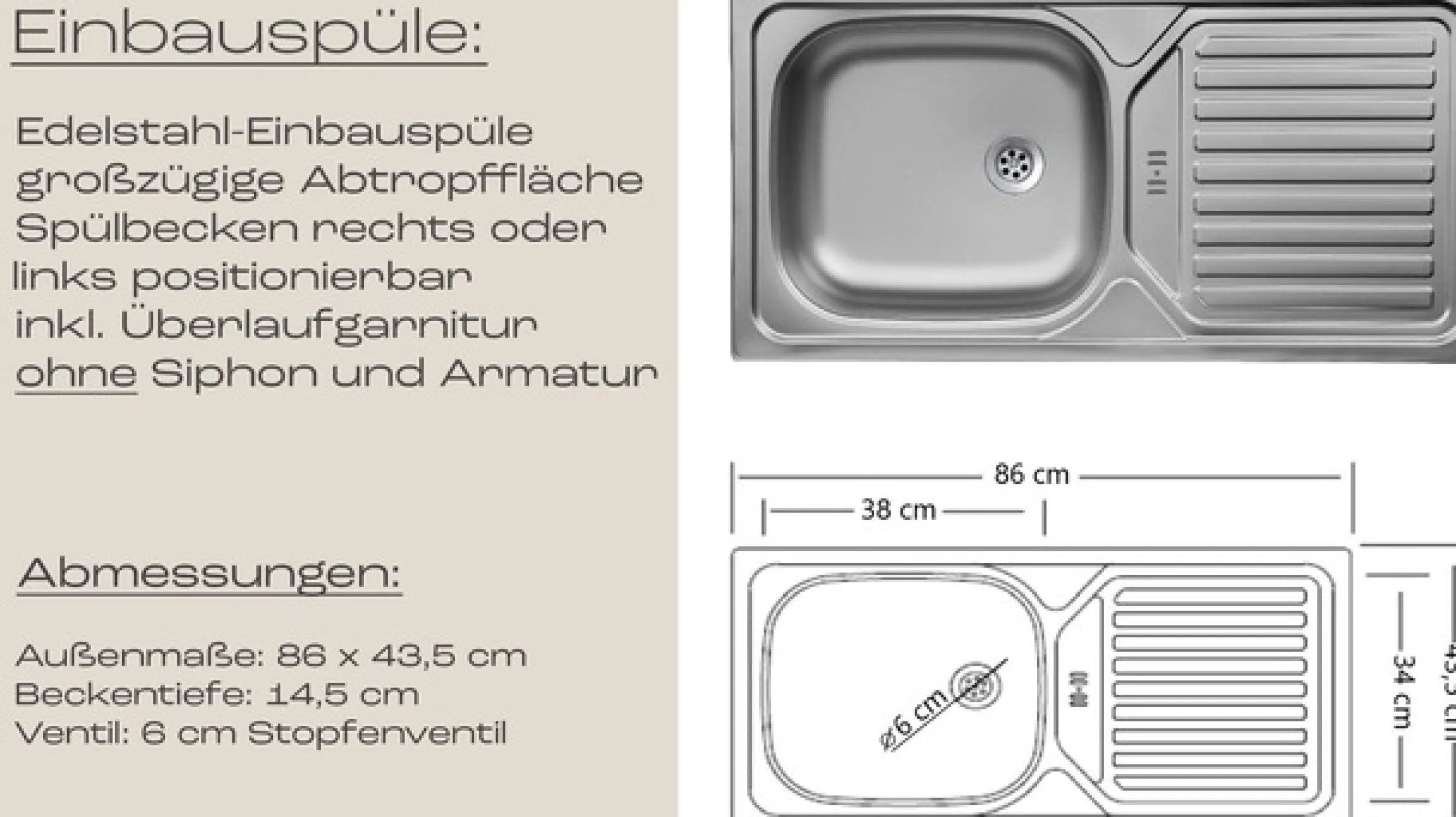 KOCHSTATION Küchenzeile »KS-Virginia,neu in verbesserter Ausführung« Arbeitsplatte 38 mm stark, Stauraum, Softclose,Breite 360 cm, Softclose, wahlweise mit E-Geräten und Induktion