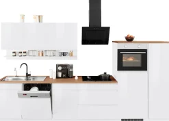 KOCHSTATION Küchenzeile »KS-Virginia,neu in verbesserter Ausführung« Arbeitsplatte 38 mm stark, Stauraum, Softclose,Breite 350 cm, Soft-Close, ohne E-Geräte
