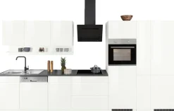 KOCHSTATION Küchenzeile »KS-Virginia,neu in verbesserter Ausführung« Arbeitsplatte 38 mm stark, Stauraum, Softclose,Breite 390 cm, Soft-Close, mit Glaskeramik-oder Induktionskochfeld