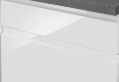 KOCHSTATION Küchenzeile »KS-Virginia,neu in verbesserter Ausführung« Arbeitsplatte 38 mm stark, Stauraum, Softclose,Breite 390 cm, Soft-Close, mit Glaskeramik-oder Induktionskochfeld
