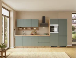 KOCHSTATION Küchenzeile »KS-Virginia,neu in verbesserter Ausführung« Arbeitsplatte 38 mm stark, Stauraum, Softclose,Breite 360 cm, Softclose, wahlweise mit E-Geräten und Induktion
