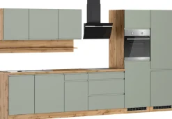 KOCHSTATION Küchenzeile »KS-Virginia,neu in verbesserter Ausführung« Arbeitsplatte 38 mm stark, Stauraum, Softclose,Breite 360 cm, Softclose, wahlweise mit E-Geräten und Induktion