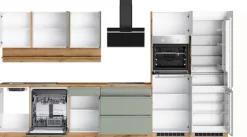 KOCHSTATION Küchenzeile »KS-Virginia,neu in verbesserter Ausführung« Arbeitsplatte 38 mm stark, Stauraum, Softclose,Breite 360 cm, Softclose, wahlweise mit E-Geräten und Induktion