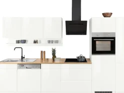 KOCHSTATION Küchenzeile »KS-Virginia,neu in verbesserter Ausführung« Arbeitsplatte 38 mm stark, Stauraum, Softclose,Breite 330 cm, Soft-Close, wahlweise mit Induktion