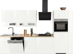 KOCHSTATION Küchenzeile »KS-Virginia,neu in verbesserter Ausführung« Arbeitsplatte 38 mm stark, Stauraum, Softclose,Breite 330 cm, Soft-Close, wahlweise mit Induktion