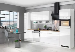 KOCHSTATION Küchenzeile »KS-Virginia,neu in verbesserter Ausführung« Arbeitsplatte 38 mm stark, Stauraum, Softclose,Breite 330 cm, Soft-Close, wahlweise mit Induktion