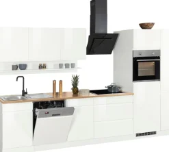 KOCHSTATION Küchenzeile »KS-Virginia,neu in verbesserter Ausführung« Arbeitsplatte 38 mm stark, Stauraum, Softclose,Breite 330 cm, Soft-Close, wahlweise mit Induktion