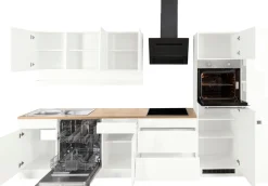 KOCHSTATION Küchenzeile »KS-Virginia,neu in verbesserter Ausführung« Arbeitsplatte 38 mm stark, Stauraum, Softclose,Breite 330 cm, Soft-Close, wahlweise mit Induktion