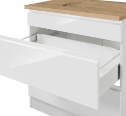 KOCHSTATION Küchenzeile »KS-Virginia,neu in verbesserter Ausführung« Arbeitsplatte 38 mm stark, Stauraum, Softclose,Breite 330 cm, Soft-Close, wahlweise mit Induktion