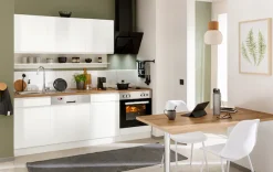 KOCHSTATION Küchenzeile »KS-Virginia,neu in verbesserter Ausführung« Arbeitsplatte 38 mm stark, Stauraum, Softclose,Breite 220 cm, Soft-Close, wahlweise mit E-Geräten