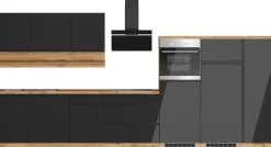 KOCHSTATION Küchenzeile »KS-Virginia,neu in verbesserter Ausführung« Arbeitsplatte 38 mm stark, Stauraum, Softclose,Breite 410 cm, Softclose, wahlweise mit E-Geräten und Induktion