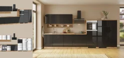 KOCHSTATION Küchenzeile »KS-Virginia,neu in verbesserter Ausführung« Arbeitsplatte 38 mm stark, Stauraum, Softclose,Breite 410 cm, Softclose, wahlweise mit E-Geräten und Induktion