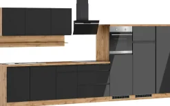 KOCHSTATION Küchenzeile »KS-Virginia,neu in verbesserter Ausführung« Arbeitsplatte 38 mm stark, Stauraum, Softclose,Breite 410 cm, Softclose, wahlweise mit E-Geräten und Induktion