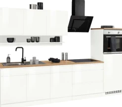 KOCHSTATION Küchenzeile »KS-Virginia,neu in verbesserter Ausführung« Arbeitsplatte 38 mm stark, Stauraum, Softclose,Breite 290 cm, Soft-Close, wahlweise mit Induktionskochfeld