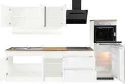 KOCHSTATION Küchenzeile »KS-Virginia,neu in verbesserter Ausführung« Arbeitsplatte 38 mm stark, Stauraum, Softclose,Breite 290 cm, Soft-Close, wahlweise mit Induktionskochfeld