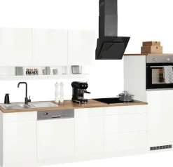 KOCHSTATION Küchenzeile »KS-Virginia,neu in verbesserter Ausführung« Arbeitsplatte 38 mm stark, Stauraum, Softclose,Breite 300 cm, Soft-Close, wahlweise mit Induktion