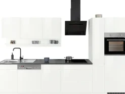 KOCHSTATION Küchenzeile »KS-Virginia,neu in verbesserter Ausführung« Arbeitsplatte 38 mm stark, Stauraum, Softclose,Breite 330 cm, Soft-Close, wahlweise mit Induktion