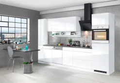 KOCHSTATION Küchenzeile »KS-Virginia,neu in verbesserter Ausführung« Arbeitsplatte 38 mm stark, Stauraum, Softclose,Breite 330 cm, Soft-Close, wahlweise mit Induktion