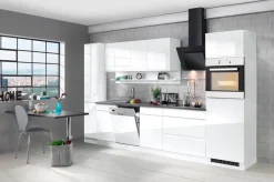 KOCHSTATION Küchenzeile »KS-Virginia,neu in verbesserter Ausführung« Arbeitsplatte 38 mm stark, Stauraum, Softclose,Breite 330 cm, Soft-Close, wahlweise mit Induktion