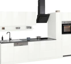 KOCHSTATION Küchenzeile »KS-Virginia,neu in verbesserter Ausführung« Arbeitsplatte 38 mm stark, Stauraum, Softclose,Breite 330 cm, Soft-Close, wahlweise mit Induktion