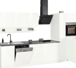 KOCHSTATION Küchenzeile »KS-Virginia,neu in verbesserter Ausführung« Arbeitsplatte 38 mm stark, Stauraum, Softclose,Breite 330 cm, Soft-Close, wahlweise mit Induktion