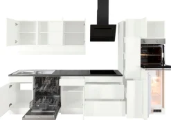 KOCHSTATION Küchenzeile »KS-Virginia,neu in verbesserter Ausführung« Arbeitsplatte 38 mm stark, Stauraum, Softclose,Breite 330 cm, Soft-Close, wahlweise mit Induktion