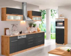 KOCHSTATION Küchenzeile »KS-Wien« Breite 350 cm, wahlweise mit E-Geräten und Induktion