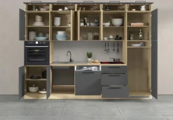 KOCHSTATION Küchenzeile »Luna, Einbauküche, Zeilenküche, mit Soft-Close Funktion, Made in Italy« Breite 300 cm ohne E-Geräte, mit Spüle+Siphon und Aufsatz