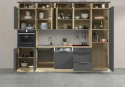 KOCHSTATION Küchenzeile »Luna, Einbauküche, Zeilenküche, mit Soft-Close Funktion, Made in Italy« Breite 300 cm ohne E-Geräte, mit Spüle+Siphon und Aufsatz