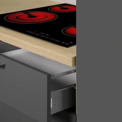 KOCHSTATION Küchenzeile »Luna, Einbauküche, Zeilenküche, mit Soft-Close Funktion, Made in Italy« Breite 300 cm ohne E-Geräte, mit Spüle+Siphon und Aufsatz