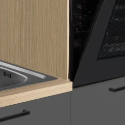 KOCHSTATION Küchenzeile »Luna, Einbauküche, Zeilenküche, mit Soft-Close Funktion, Made in Italy« Breite 300 cm ohne E-Geräte, mit Spüle+Siphon und Aufsatz