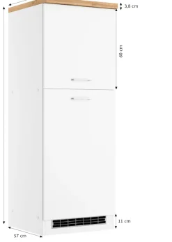KOCHSTATION Kühlumbauschrank »KS-Milan« Kühlschrankumbau 60 cm, matte oder hochglänzende Fronten