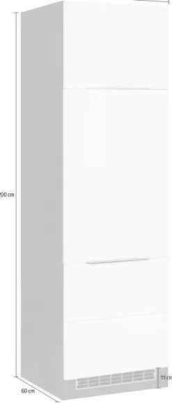 KOCHSTATION Kühlumbauschrank »KS-Brindisi« 60 cm breit, 200 cm hoch, hochwertige MDF Fronten