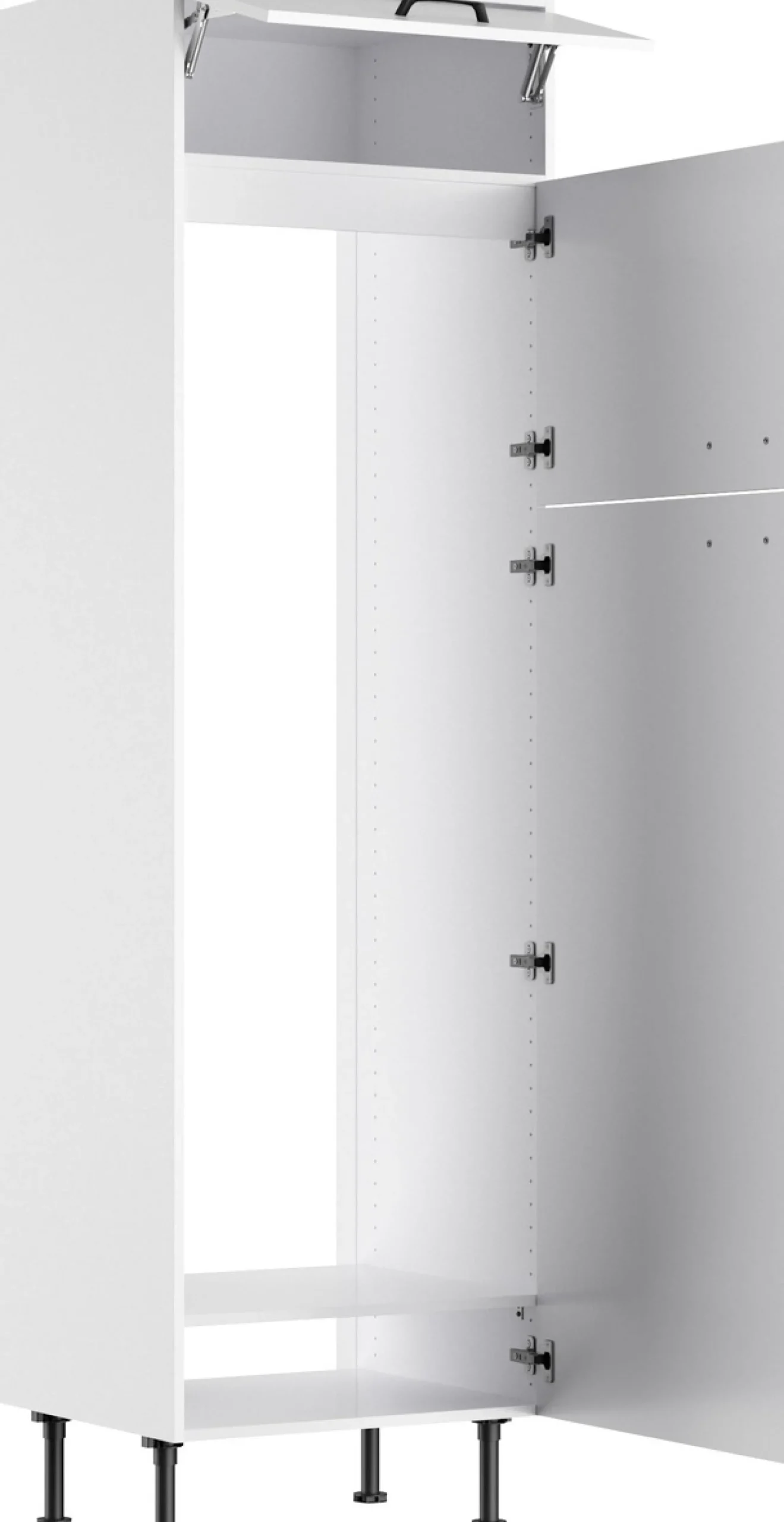 KOCHSTATION Kühlumbauschrank »KS-Paula« 60 cm breit, 211 cm hoch, mit 1 Klappe, 2 Türen verlascht