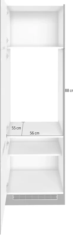 KOCHSTATION Kühlumbauschrank »KS-Luhe« 60 cm breit, hochwertige MDF-Fronten mit waagerechter Lisene