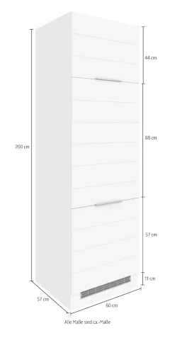 KOCHSTATION Kühlumbauschrank »KS-Luhe« 60 cm breit, hochwertige MDF-Fronten mit waagerechter Lisene