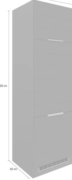 KOCHSTATION Kühlumbauschrank »KS-Luhe« 60 cm breit, hochwertige MDF-Fronten mit waagerechter Lisene